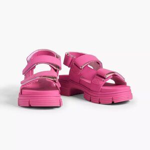 Ganni Chunky Platform Sport Sandals in Hot Pink